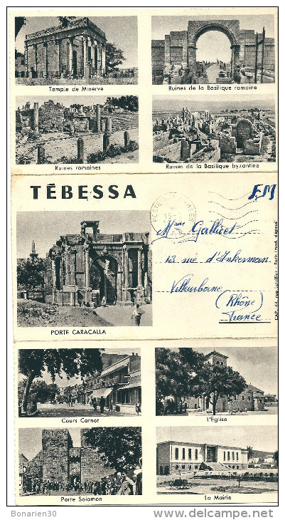 CARTE-LETTRE ALGERIE TEBESSA DEPLIANT MULTIVUES - Tebessa