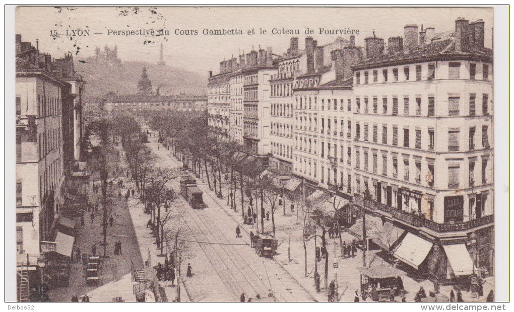 15 - Lyon - Perspective Du Cours Gambetta Et Le Coteau De Fourvière . - Autres & Non Classés