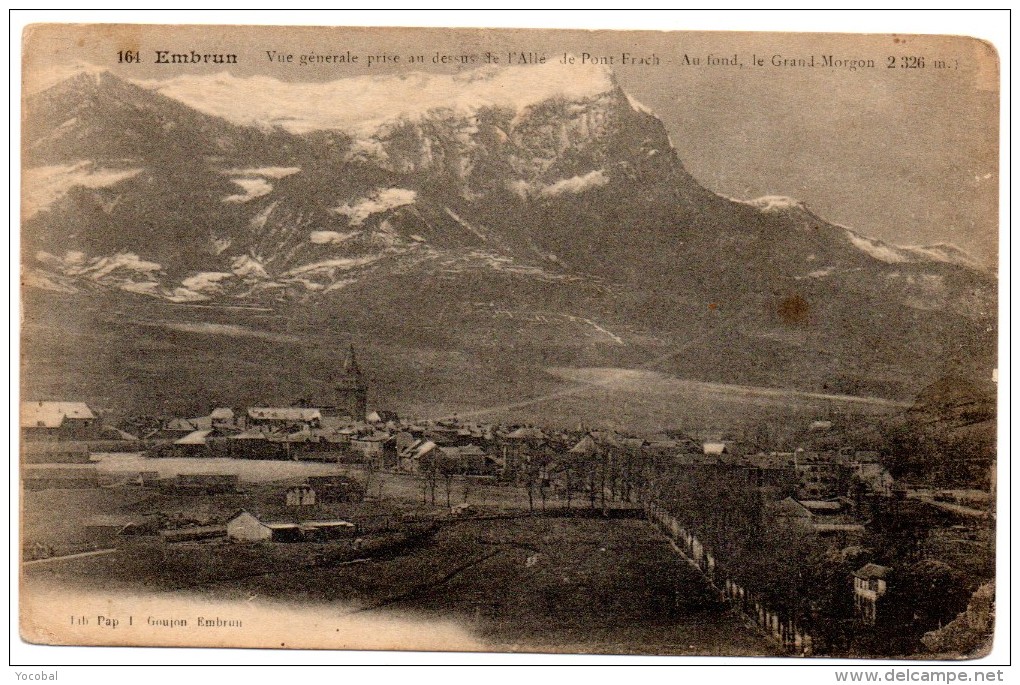 CP, 05, EMBRUN, Vue Générale Prise Au Dessus De L'Allée De Pont Frach - Au Fond Le Grand-Morgon, Ecrite En 1919 - Embrun