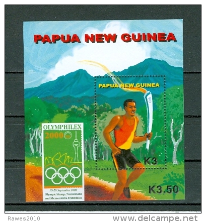 Papua-Neuguinea 2000 Mi. Block 19 Postfr. OLYMPHILEX Olympische Spiele Sydney Fackelläufer - Summer 2000: Sydney