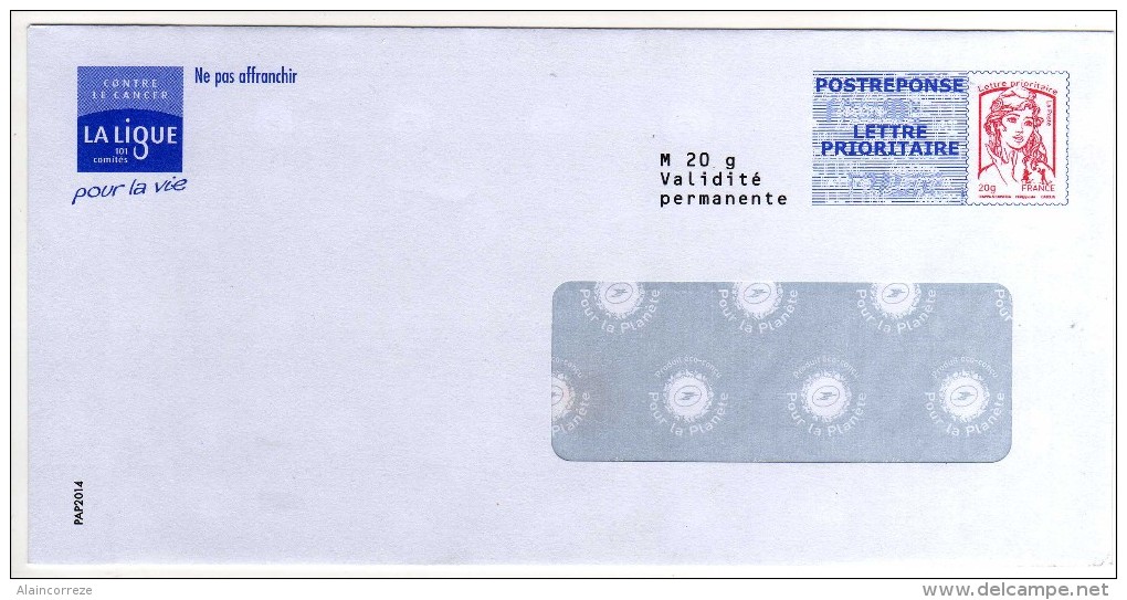 Entier Postal POSTREPONSE à Fenêtre La Ligue Contre Le Cancer N° Au Dos: 13P437 - Prêts-à-poster:Answer/Ciappa-Kavena