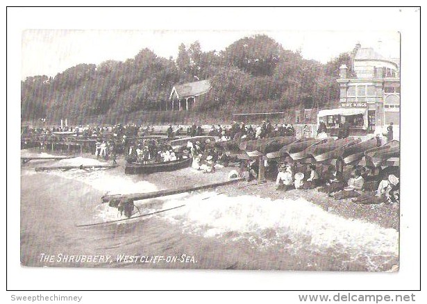 THE SHRUBBERY  WESTCLIFF-ON-SEA LOTS OF ROWING BOATS BEACH SCENE AND SEASIDE SHOP - Southend, Westcliff & Leigh