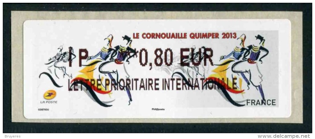 Timbre** De Distributeur De 2013 "IP 0,80 € - LETTRE PRIORITAIRE INT - Le Cornouaille Quimper 2013" - 2010-... Illustrated Franking Labels