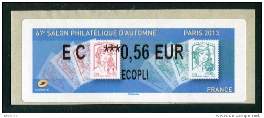 Timbre** De Distributeur De 2013 "EC 0,56 € - ECOPLI - Salon Philatélique D´Automne - Paris 2013" - 2010-... Illustrated Franking Labels