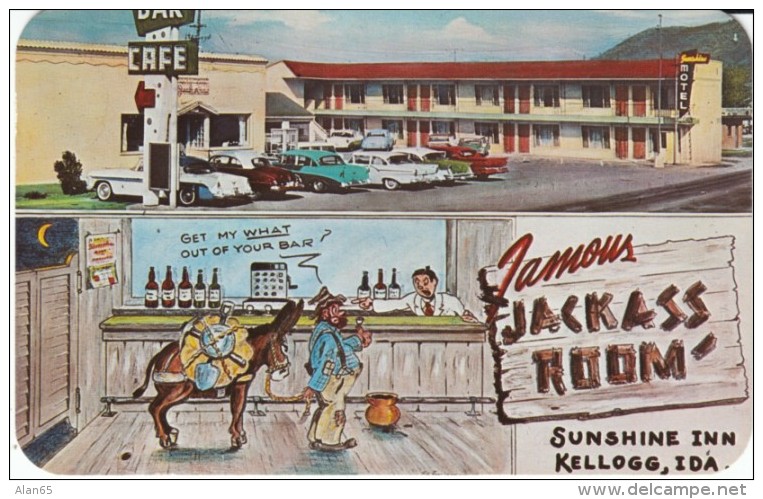 Kellogg Idaho, Sunshine Inn, Bar &amp; Cafe, Auto, C1960s Vintage Postcard - Autres & Non Classés