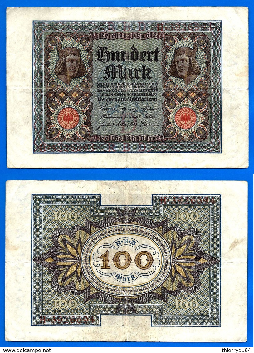 Allemagne 100 Mark 1920 Serie H Reichsbanknote 7 Chiffres Germany 8 Digits Que Prix + Port - 100 Mark