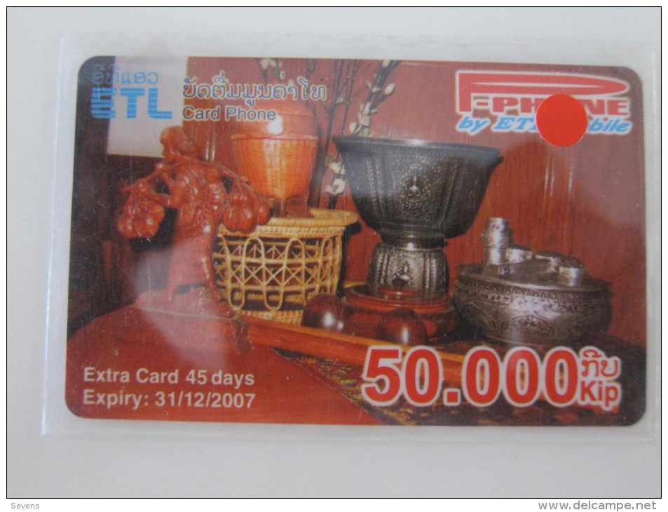 Prepaid Phonecard,silver Hand-crafts,used - Laos