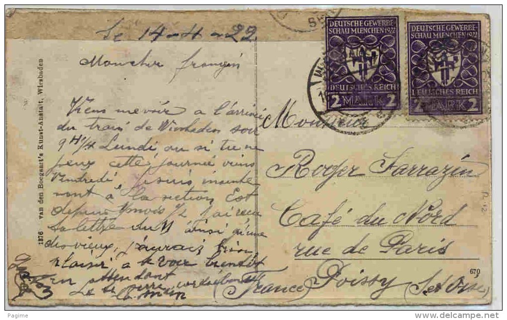 Lettre D'Allemagne En 1922 - Storia Postale