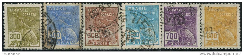 BX0787 Brazil 1920 Mercury The Messenger Of God 6v USED - Unused Stamps