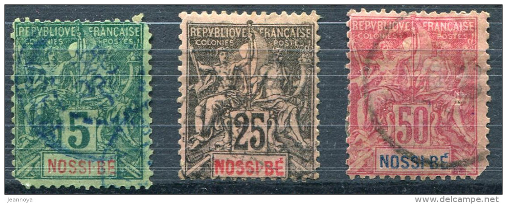 NOSSI BE - N° 30 + 34 & 37 - TOUS OBL. - B/TB - Used Stamps