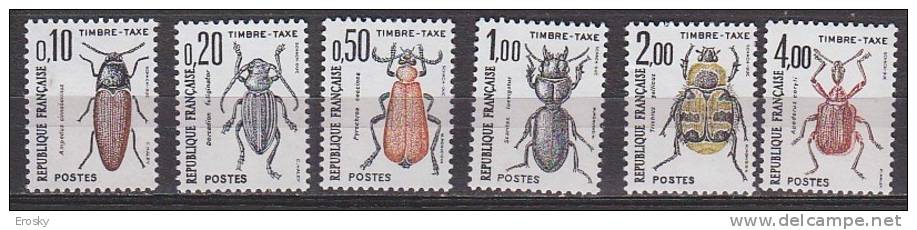 M4052 - FRANCE TAXE Yv N°103/08 ** Insectes, Coléoptères - 1960-.... Neufs