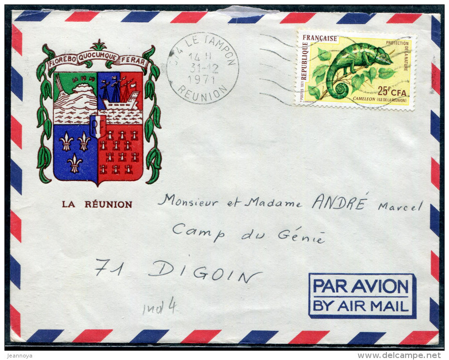 REUNION - N° 399 / LETTRE AVION DU TAMPON LE 31/12/1971, POUR LA FRANCE - TB - Cartas & Documentos