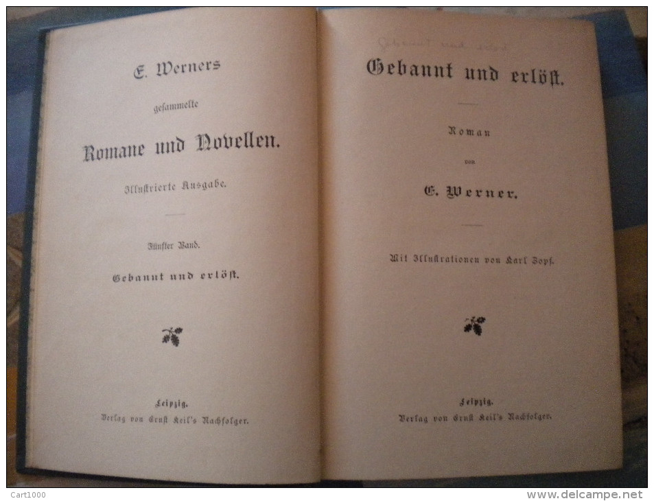 E.Werner  - E. Burstenbind - GEBANNT UND ERLOST - Romane Und Novellen - Leipzig - German Authors