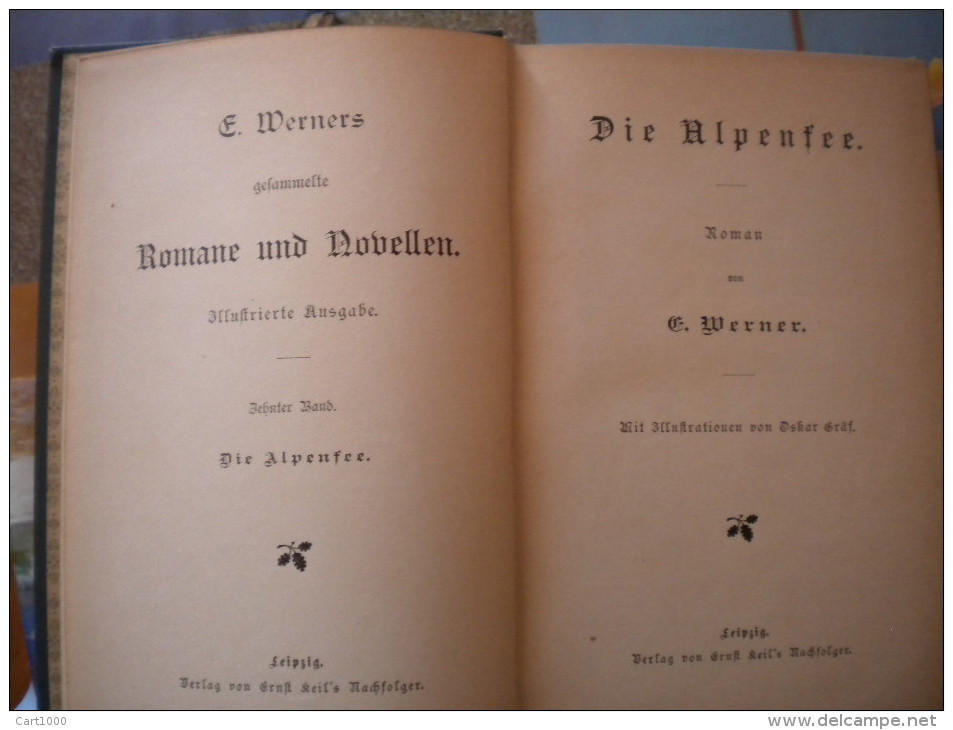 E.Werner  - E. Burstenbind - DIE ALPENFEE - Romane Und Novellen - Leipzig - Autores Alemanes