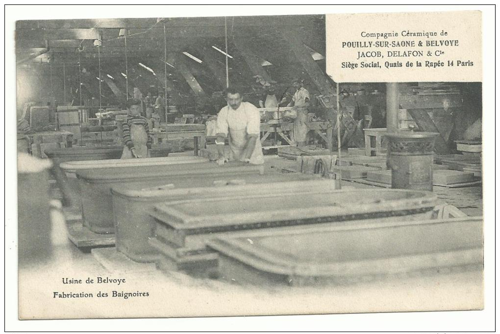 21- CPA  - POUILLY SUR SAONE - JACOB DELAFON - Fabrication Des BAIGNOIRES BELVOYE ( COTE D´OR ) Céramique RARE - Autres & Non Classés