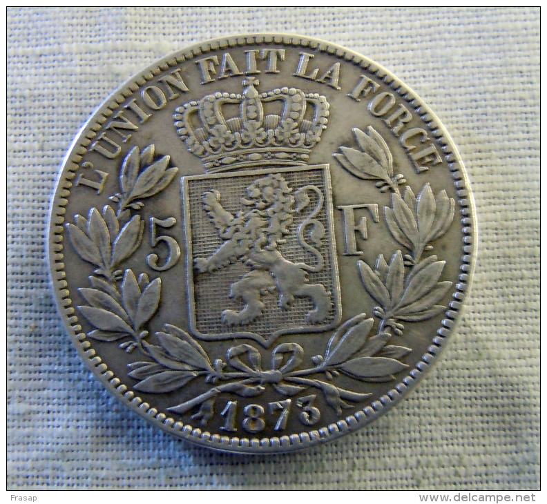 LEOPOLD II * 5 Frank 1873 * FRANCS 1873 PROTEGE - 5 Francs