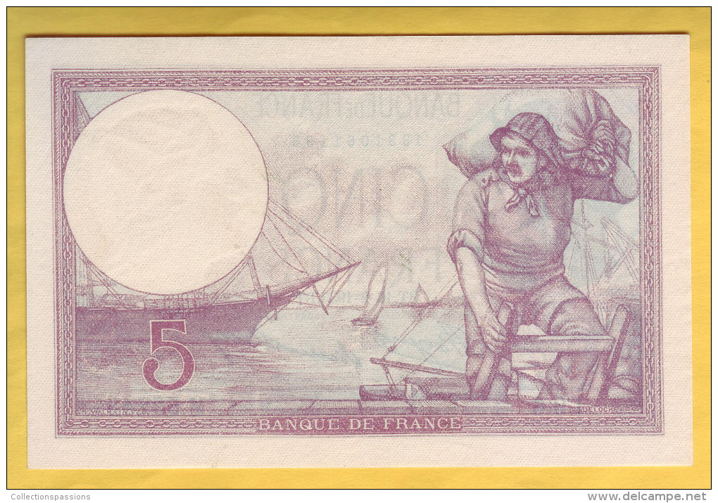 BILLET FRANCAIS - 5 Francs Violet 16.2.1933  Neuf - 5 F 1917-1940 ''Violet''