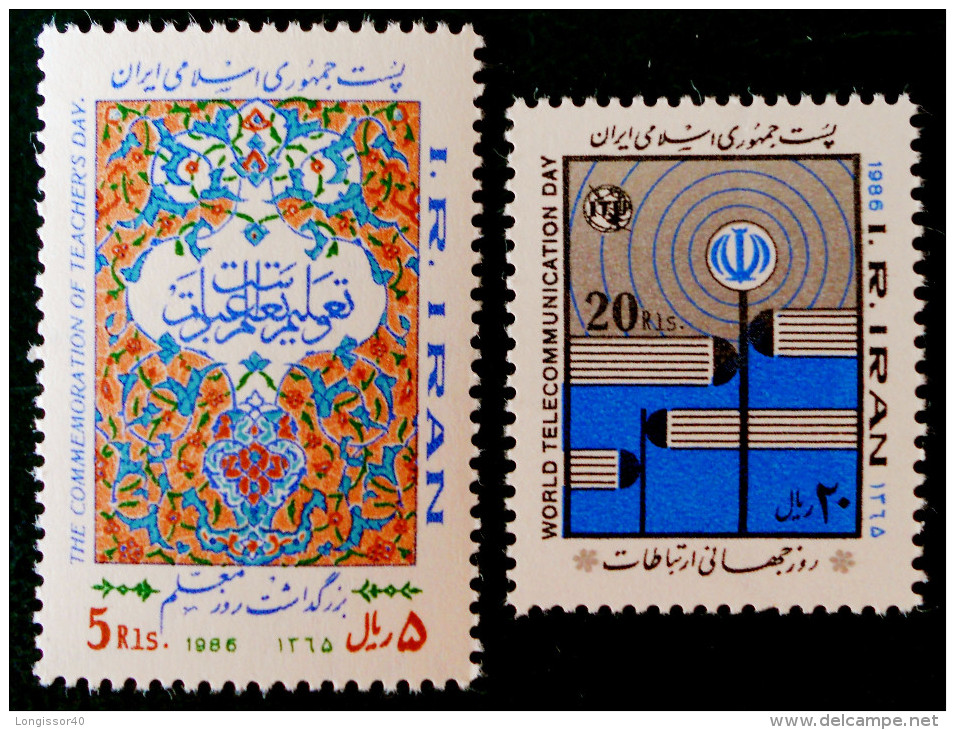 JOURNEE DES ENSEIGNANTS & JOURNEE DES TELECOMS 1986 - NEUFS ** - YT 1972/73 - MI 2159/60 - Iran