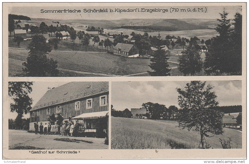 AK Schönfeld Gasthof Schmiede Bei Kipsdorf Bärenfels Seyde Schellerhau Hermsdorf Ammelsdorf Schmiedeberg Schellerhau - Kipsdorf