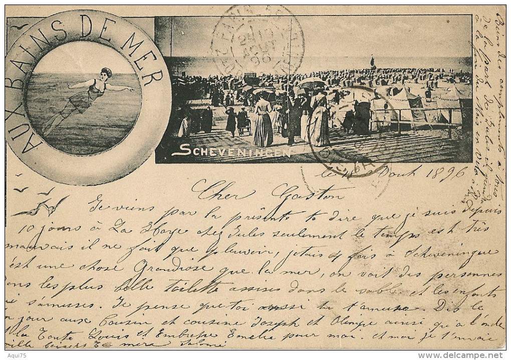 SCHEVENINGEN    Aux Bains De Mer (a Voyagé En 1896) - Scheveningen