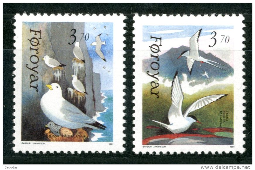 FAROER / FOROYAR 1991** - Uccelli Marini - 2 Val. MNH Come Da Scansione. - Marine Web-footed Birds