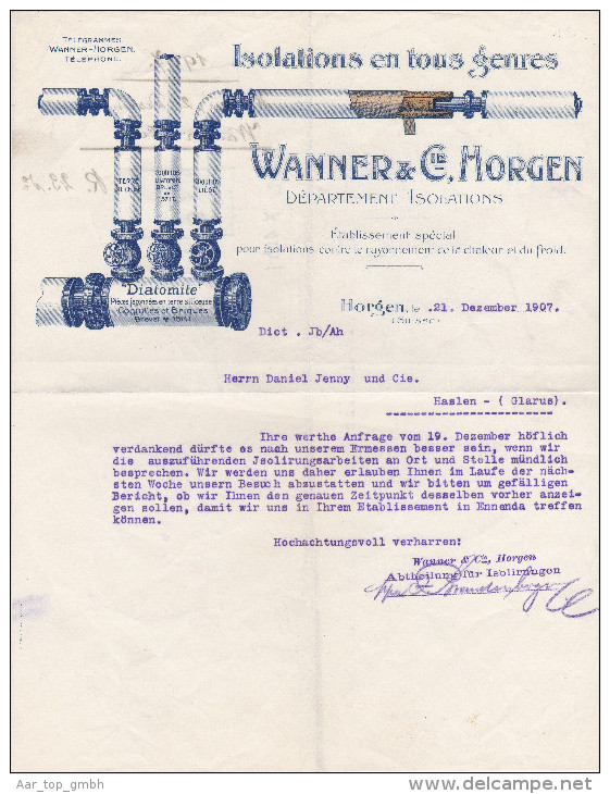 SV ZH HORGEN 1907-12-21 WANNER & CIE Isolations En Tous Genres - Schweiz