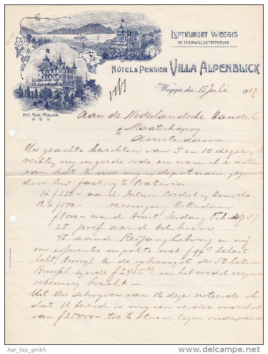 SV LU WEGGIS 1907-7-15 Villa Alpenblick Hotel & Pension - Svizzera
