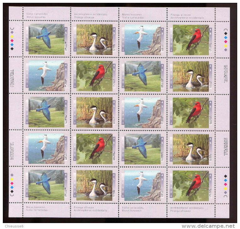 Canada **  - 1501 à 1504 - - Faune - Oiseaux -   Feuillet . - Blocks & Sheetlets