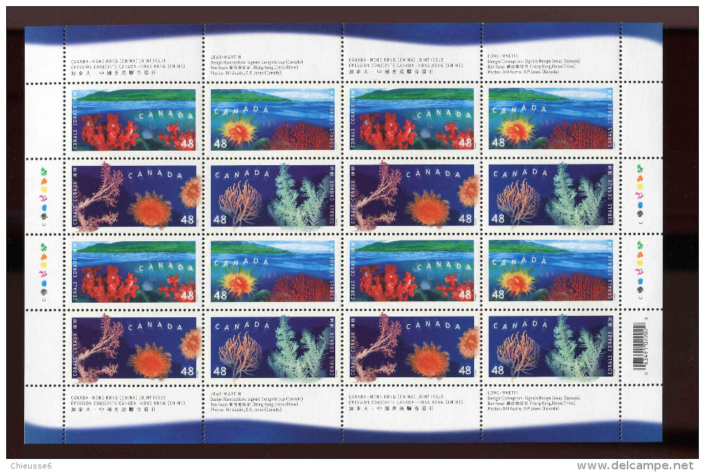 Canada **   N° 1932 à 1935 - Coraux -  - Feuillet  - - Blocks & Sheetlets