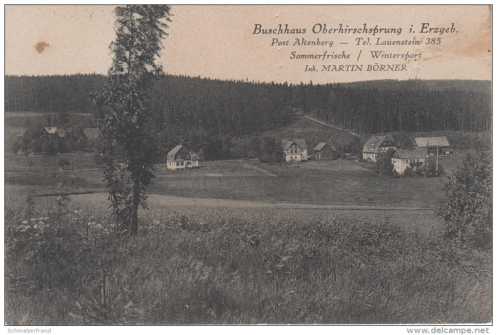 AK Hirschsprung Gasthof Buschhaus Bei Altenberg Geising Oberbärenburg Falkenhain Schellerhau Bärenstein Lauenstein - Lauenstein