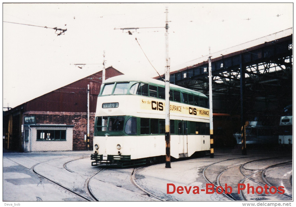 Tram Photo Blackpool Corporation Tramways Balloon Car 701 Tramcar Rigby Rd Depot - Trains