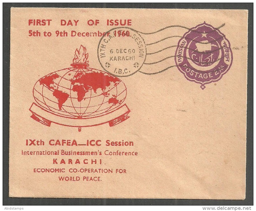 FIRST DAY ISSUE POST PAID  ENVELOPE INTERNATIONAL BUSINESS CONFERENCE  1960 - Pakistan