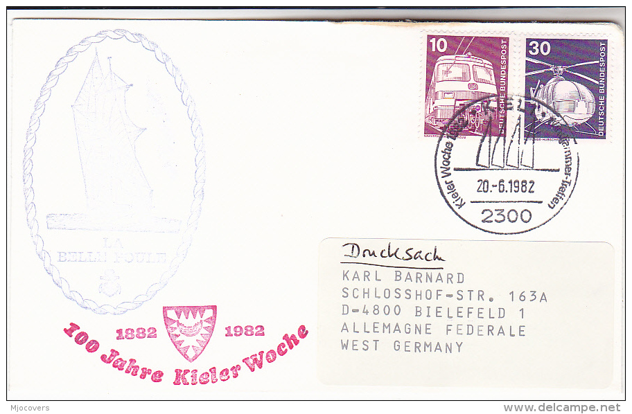 1982 TALL SHIPS COVER SAILING SHIP ´ LA BELLE POULE ´ KIEL GERMANY  Stamps - Bateaux