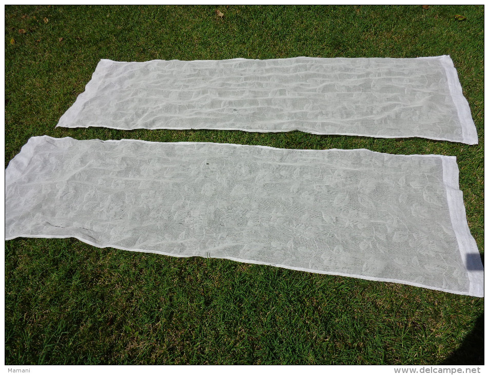 2 Rideaux A Restaurer Ou Pour Recuperation Des Plus Belles Parties 58x200 Environ- - Drapery