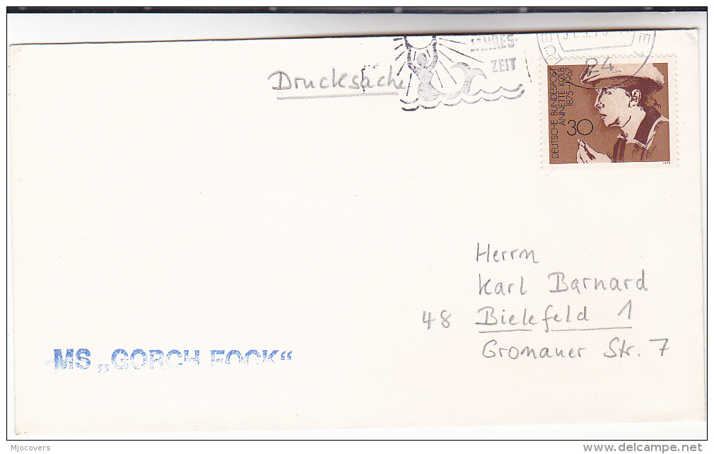 1975 SAILING SHIP ´ GORCH FOCK  COVER ´ In MERMAID Pic SLOGAN Pmk GERMANY Stamps - Mythologie