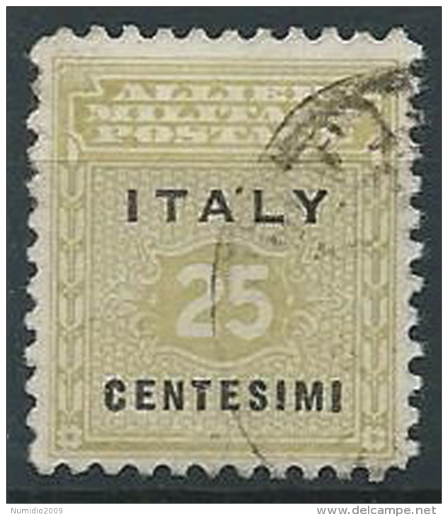 1943 OCCUPAZIONE ANGLO AMERICANA SICILIA USATO 25 CENT - ED590-7 - Occ. Anglo-américaine: Sicile