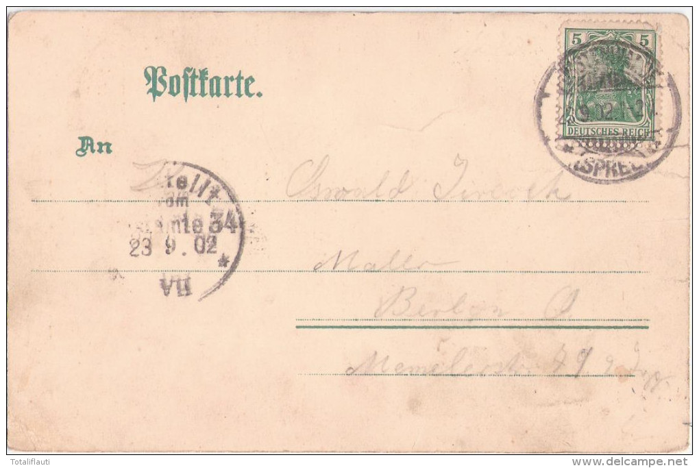 Gruss Aus Fürstenwalde An Der Spree Color Litho Von Der Wasserseite Neuer Hafen 22.9.1902 Gelaufen - Fuerstenwalde