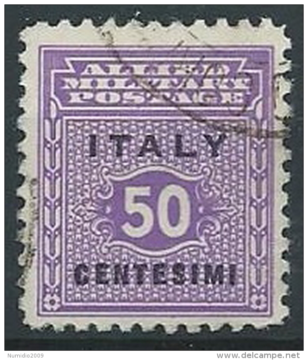 1943 OCCUPAZIONE ANGLO AMERICANA SICILIA USATO 50 CENT - ED591 - Occ. Anglo-américaine: Sicile