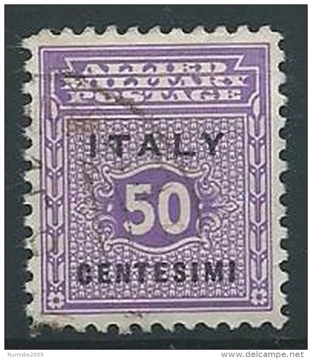 1943 OCCUPAZIONE ANGLO AMERICANA SICILIA USATO 50 CENT - ED591-8 - Occ. Anglo-américaine: Sicile