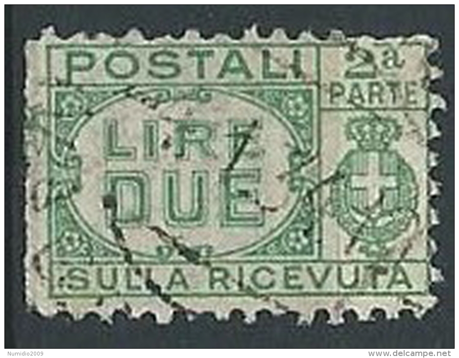1927-32 REGNO USATO PACCHI POSTALI 2 LIRE SEZIONE - ED594 - Colis-postaux