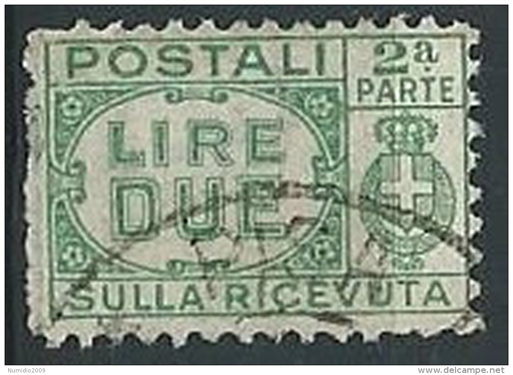 1927-32 REGNO USATO PACCHI POSTALI 2 LIRE SEZIONE - ED594-5 - Colis-postaux