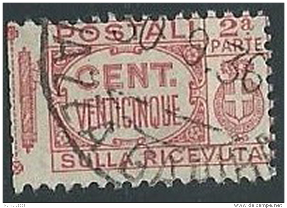 1927-32 REGNO USATO PACCHI POSTALI 25 CENT SEZIONE - ED594 - Postal Parcels