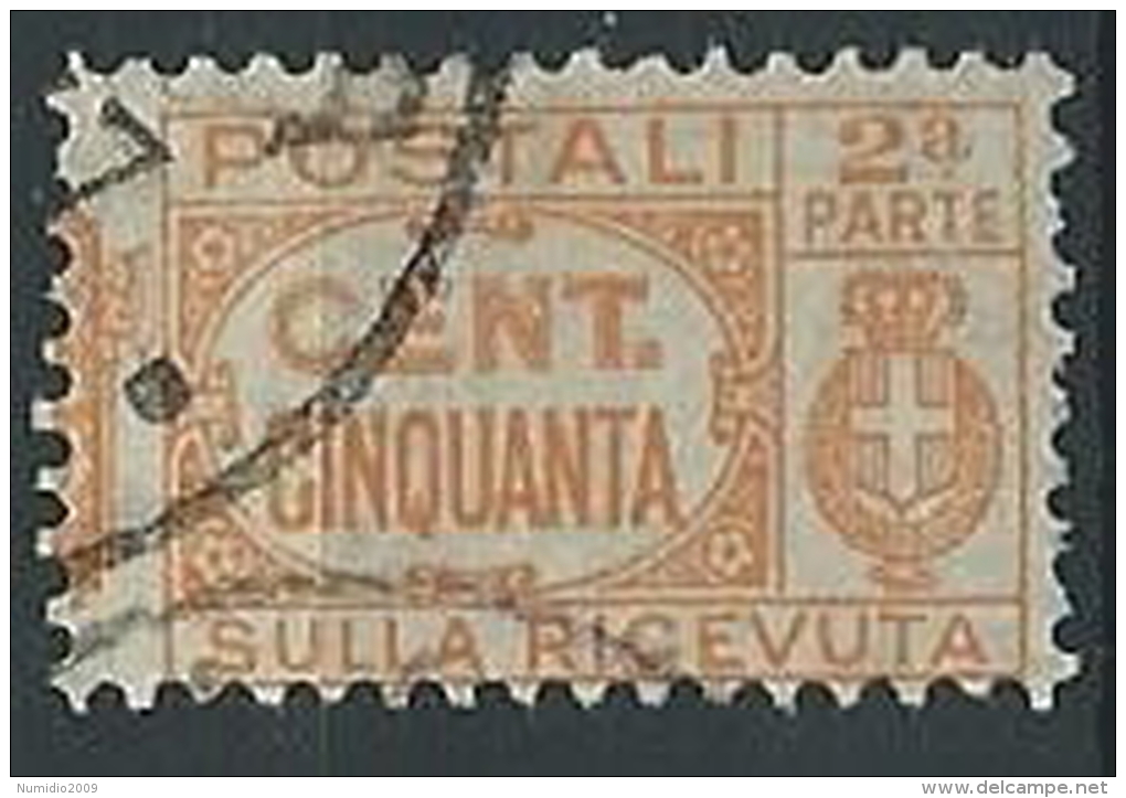 1927-32 REGNO USATO PACCHI POSTALI 50 CENT SEZIONE - ED594 - Pacchi Postali