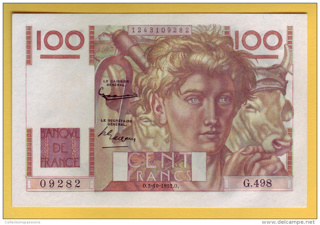 BILLET FRANCAIS - 100 Francs Jeune Paysan 2.10.1952 Neuf - - 100 F 1945-1954 ''Jeune Paysan''