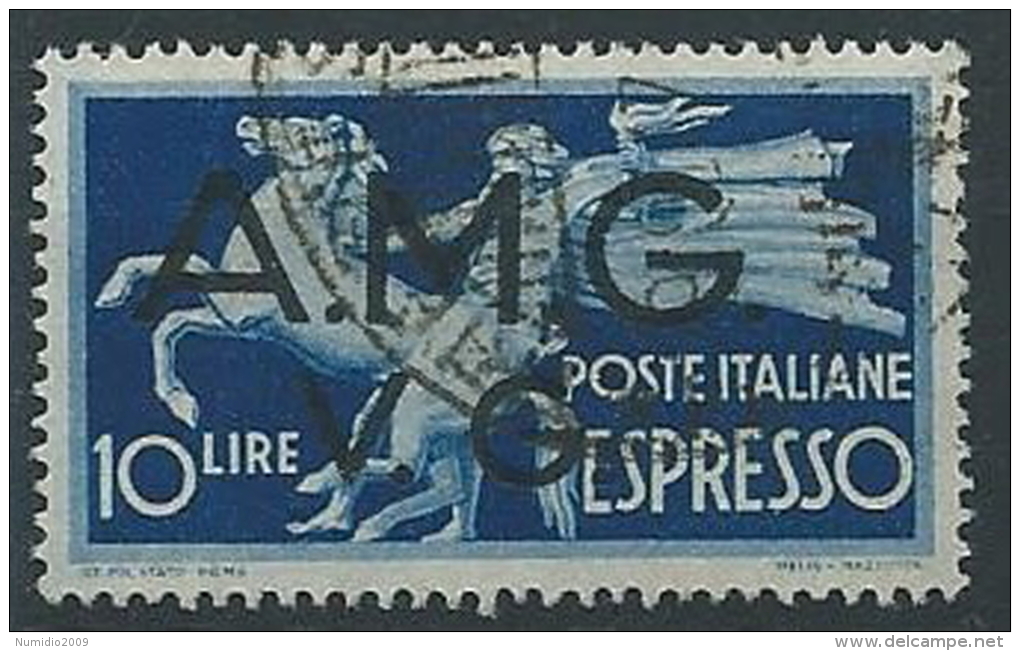 1946 TRIESTE AMG VG USATO ESPRESSO 10 LIRE - ED596-2 - Oblitérés