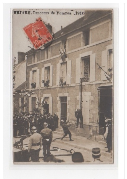 BRIARE : Carte Photo Du Concours De Pompes En 1910 (pompiers) - Très Bon état - Briare