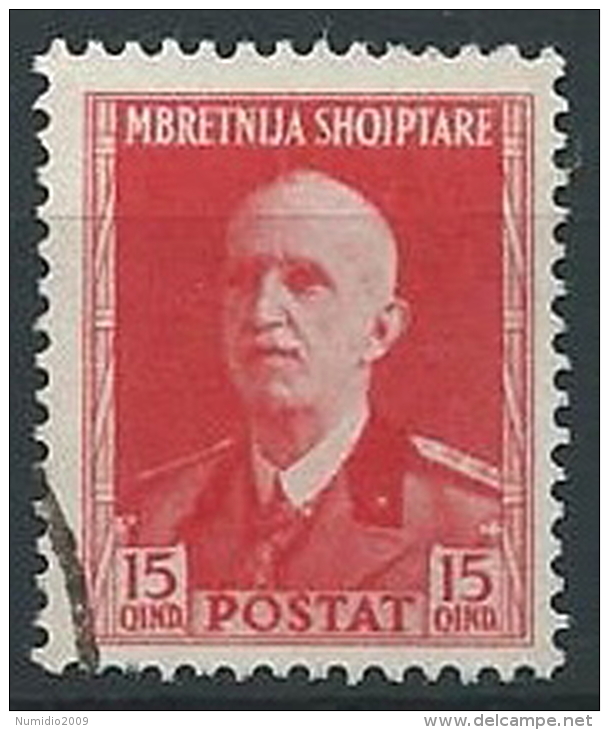 1939-40 ALBANIA USATO ORDINARIA 15 Q - ED597 - Albania