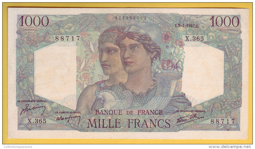 BILLET FRANCAIS - 1000 Francs Minerve Et Hercule 9.1.1947 TTB/SUP - 1 000 F 1945-1950 ''Minerve Et Hercule''