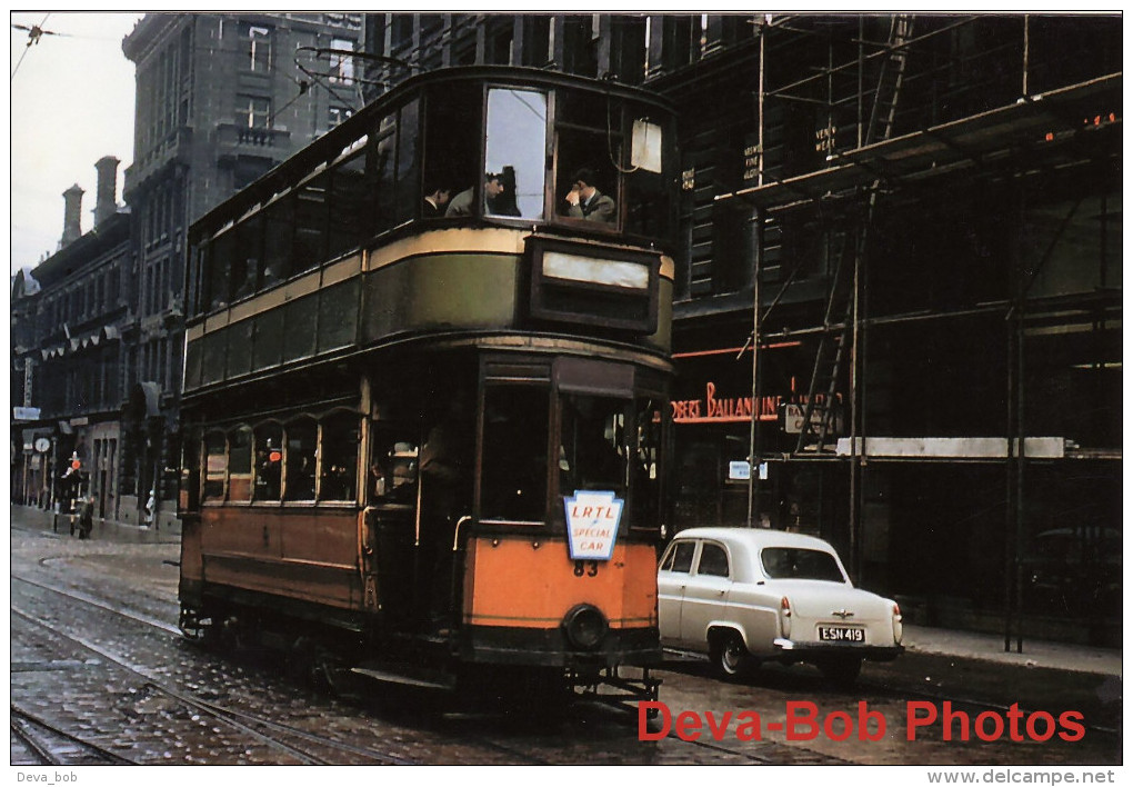 Tram Photo Glasgow Corporation Tramways Standard Hex Dash Tramcar Car 83 - Trains