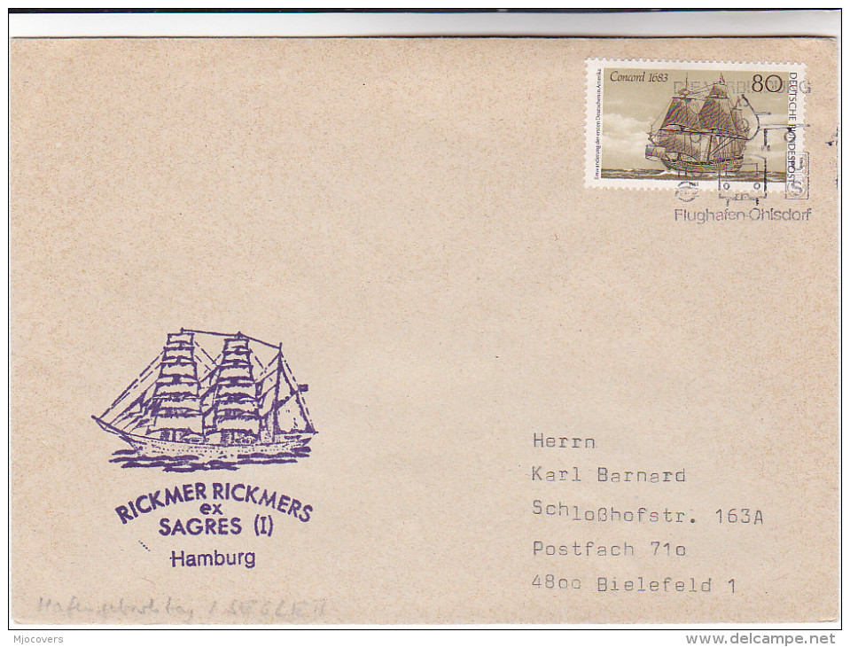 TALL SHIPS COVER SAILING SHIP ´ RICKMER RICKMERS EX SAGRES´ In  GERMANY Stamps - Ships